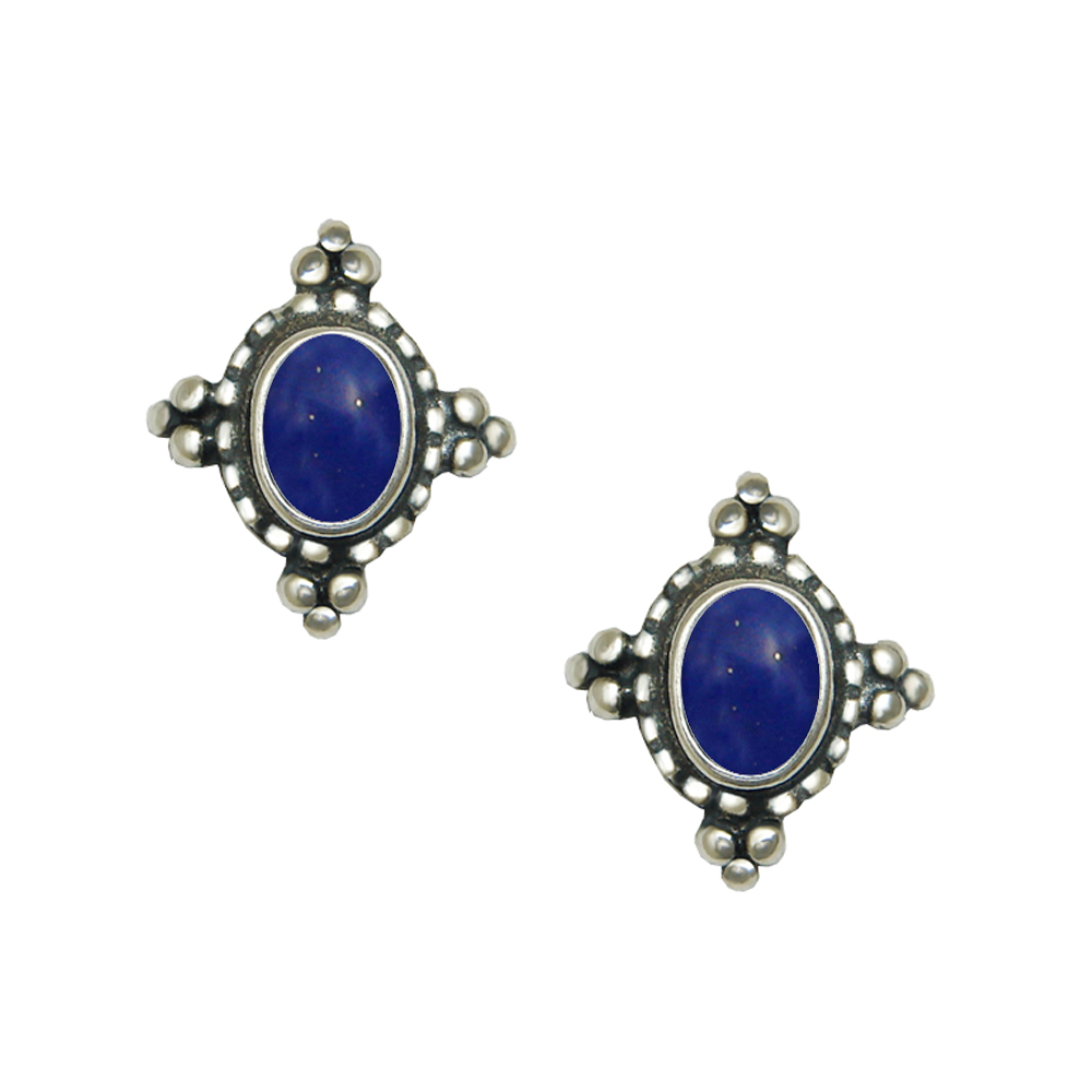 Sterling Silver Little Lapis Lazuli Post Stud Earrings